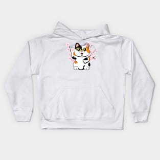 Hi There Calico Cat Kids Hoodie